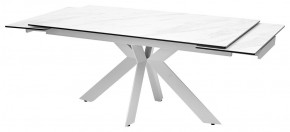 Стол BELLUNO 160 MARBLES KL-99 Белый мрамор матовый, итальянская керамика/ белый каркас, ®DISAUR в Миассе - miass.ok-mebel.com | фото 5
