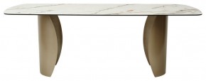 Стол BRONTE 220 KL-188 Контрастный мрамор матовый, итальянская керамика/ Шампань, ®DISAUR в Миассе - miass.ok-mebel.com | фото 2