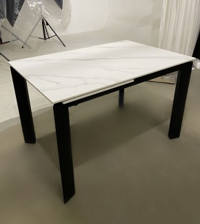 Стол CORNER 120 MATT WHITE MARBLE SOLID CERAMIC / BLACK, ®DISAUR в Миассе - miass.ok-mebel.com | фото 2