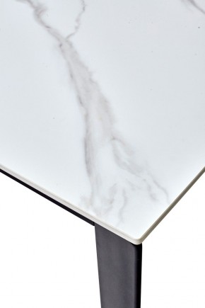Стол CORNER 120 MATT WHITE MARBLE SOLID CERAMIC / BLACK, ®DISAUR в Миассе - miass.ok-mebel.com | фото 3