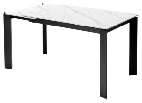 Стол CORNER 120 MATT WHITE MARBLE SOLID CERAMIC / BLACK, ®DISAUR в Миассе - miass.ok-mebel.com | фото 4