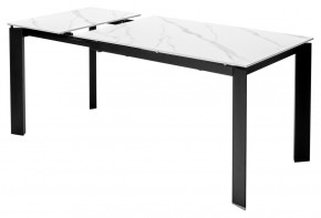 Стол CORNER 120 MATT WHITE MARBLE SOLID CERAMIC / BLACK, ®DISAUR в Миассе - miass.ok-mebel.com | фото 5