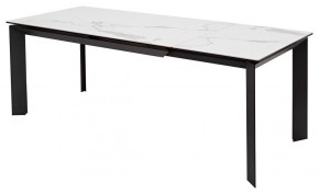 Стол CREMONA 140 HIGH GLOSS STATUARIO Белый мрамор глянцевый, керамика/ черный каркас, ®DISAUR в Миассе - miass.ok-mebel.com | фото 2