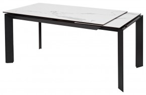 Стол CREMONA 140 HIGH GLOSS STATUARIO Белый мрамор глянцевый, керамика/ черный каркас, ®DISAUR в Миассе - miass.ok-mebel.com | фото 3