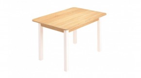 Стол ЛДСП (опоры белые) дуб сонома в Миассе - miass.ok-mebel.com | фото