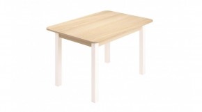 Стол ЛДСП (опоры белые) ясень шимо светлый в Миассе - miass.ok-mebel.com | фото
