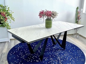 Стол RIETI 200 KL-99 Белый мрамор матовый, итальянская керамика / черный каркас, ®DISAUR в Миассе - miass.ok-mebel.com | фото 2