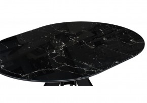 Стол стеклянный Рикла 110(150)х110х76 черный мрамор / черный в Миассе - miass.ok-mebel.com | фото 5