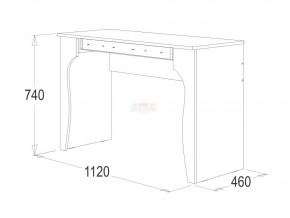 Стол туалетный + Зеркало навесное Ольга-12 (ЛДСП) в Миассе - miass.ok-mebel.com | фото 4