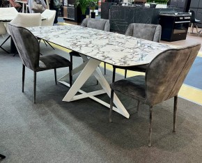Стол VICENZA 220 BULGARI WHITE, керамика / белый, ®DISAUR в Миассе - miass.ok-mebel.com | фото 2