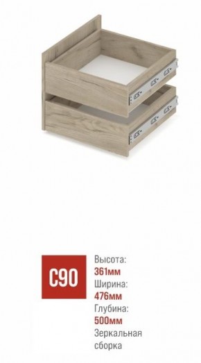 СТОУН С32 Шкаф 3-х створчатый с ящиками (венге/дуб млечный) в Миассе - miass.ok-mebel.com | фото 3