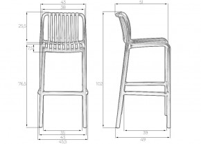 Стул барный DOBRIN CHLOE BAR, белый (W-02) в Миассе - miass.ok-mebel.com | фото 8
