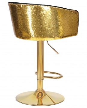 Стул барный DOBRIN DARCY GOLD SHINY, черный велюр с золотыми пайетками в Миассе - miass.ok-mebel.com | фото 4