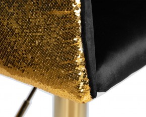 Стул барный DOBRIN DARCY GOLD SHINY, черный велюр с золотыми пайетками в Миассе - miass.ok-mebel.com | фото 7