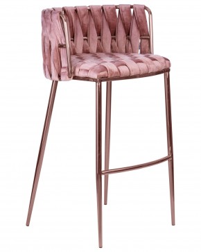 Стул барный DOBRIN EMMA ROSE GOLD, розовый велюр (VF-10) в Миассе - miass.ok-mebel.com | фото 2