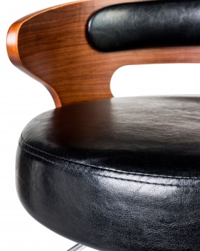 Стул барный DOBRIN FRED BLACK, коричневое дерево, чёрный в Миассе - miass.ok-mebel.com | фото 6
