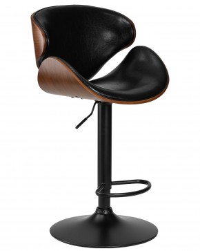 Стул барный DOBRIN KARTER BLACK, коричневый орех дерево (BWW), черный PU в Миассе - miass.ok-mebel.com | фото 2