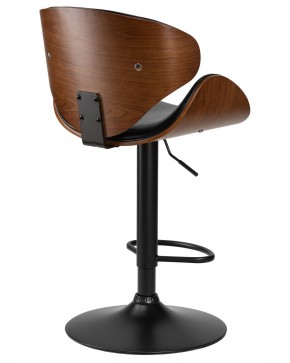 Стул барный DOBRIN KARTER BLACK, коричневый орех дерево (BWW), черный PU в Миассе - miass.ok-mebel.com | фото 4