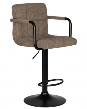 Стул барный DOBRIN KRUGER ARM BLACK, какао вельвет (LAR-E2041-05) в Миассе - miass.ok-mebel.com | фото 2