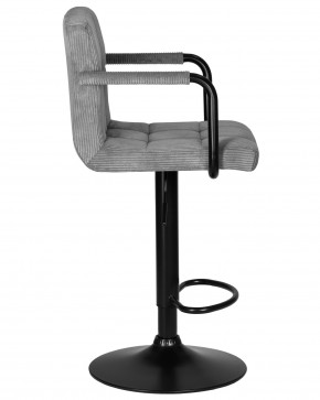 Стул барный DOBRIN KRUGER ARM BLACK, серый вельвет (LAR-E2041-25) в Миассе - miass.ok-mebel.com | фото 3
