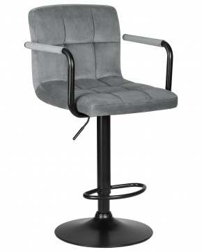 Стул барный DOBRIN KRUGER ARM BLACK, серый велюр (MJ9-75) в Миассе - miass.ok-mebel.com | фото