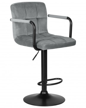 Стул барный DOBRIN KRUGER ARM BLACK, серый велюр (MJ9-75) в Миассе - miass.ok-mebel.com | фото 2