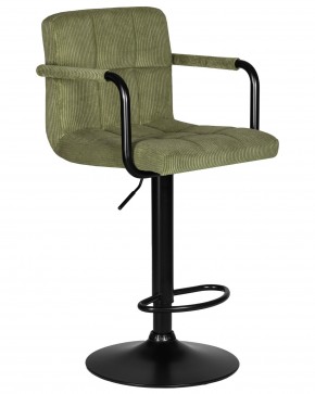 Стул барный DOBRIN KRUGER ARM BLACK, зеленый вельвет (LAR-E2041-7) в Миассе - miass.ok-mebel.com | фото 2