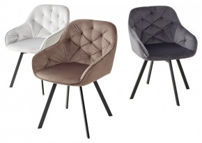 Стул GALE 360 град. поворот. BLUVEL-03 LIGHT GREY, велюр/ черный каркас, М-City в Миассе - miass.ok-mebel.com | фото 2