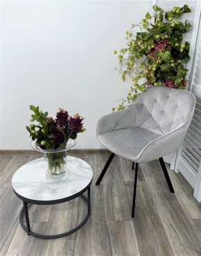 Стул GALE 360 град. поворот. BLUVEL-03 LIGHT GREY, велюр/ черный каркас, М-City в Миассе - miass.ok-mebel.com | фото 6