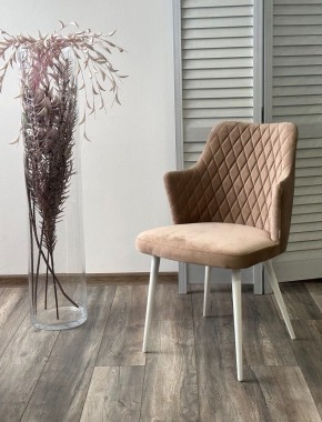 Стул HERMAN 360 град. БЕЖЕВЫЙ #5, велюр / белый каркас М-City в Миассе - miass.ok-mebel.com | фото 4
