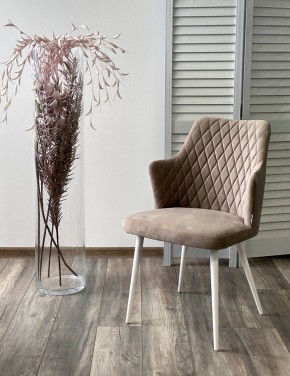 Стул HERMAN 360 град. ЛАТТЕ #25, велюр / белый каркас М-City в Миассе - miass.ok-mebel.com | фото 2