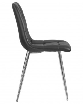 Стул обеденный DOBRIN ALEX, хром ножки, чёрная экокожа (P-01) в Миассе - miass.ok-mebel.com | фото 3