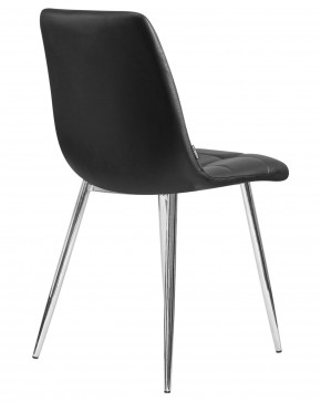 Стул обеденный DOBRIN ALEX, хром ножки, чёрная экокожа (P-01) в Миассе - miass.ok-mebel.com | фото 4