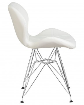 Стул обеденный DOBRIN BUTTERFLY CHROME, ножки хром, цвет белый в Миассе - miass.ok-mebel.com | фото 3