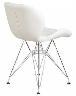 Стул обеденный DOBRIN BUTTERFLY CHROME, ножки хром, цвет белый в Миассе - miass.ok-mebel.com | фото 4