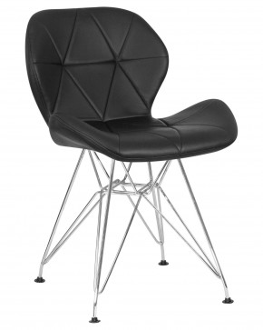 Стул обеденный DOBRIN BUTTERFLY CHROME, ножки хром, цвет чёрный в Миассе - miass.ok-mebel.com | фото