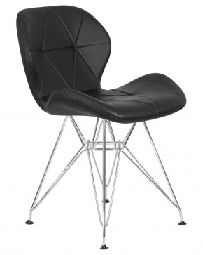 Стул обеденный DOBRIN BUTTERFLY CHROME, ножки хром, цвет чёрный в Миассе - miass.ok-mebel.com | фото 2