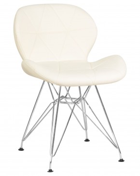 Стул обеденный DOBRIN BUTTERFLY CHROME, ножки хром, цвет кремовый в Миассе - miass.ok-mebel.com | фото