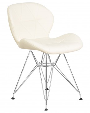 Стул обеденный DOBRIN BUTTERFLY CHROME, ножки хром, цвет кремовый в Миассе - miass.ok-mebel.com | фото 2