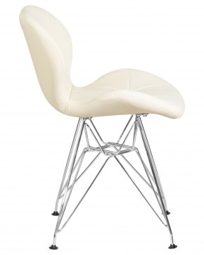 Стул обеденный DOBRIN BUTTERFLY CHROME, ножки хром, цвет кремовый в Миассе - miass.ok-mebel.com | фото 3
