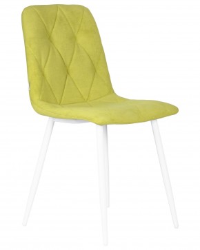 Стул обеденный DOBRIN CHILLY ROMBO, Лайм Simple 14, основание белый в Миассе - miass.ok-mebel.com | фото 2