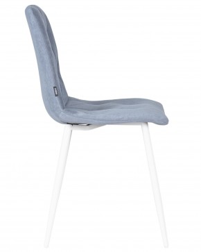 Стул обеденный DOBRIN CHILLY ROMBO, Серо-голубой Simple 26, основание белый в Миассе - miass.ok-mebel.com | фото 3