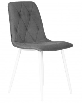 Стул обеденный DOBRIN CHILLY ROMBO, Серый Simple 33, основание белый в Миассе - miass.ok-mebel.com | фото 2