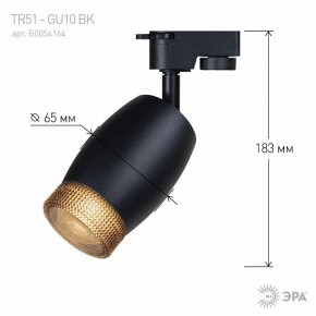 Светильник на штанге Эра  TR51 - GU10 BK в Миассе - miass.ok-mebel.com | фото 4