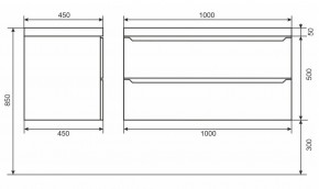 Тумба под раковину Uperwood Tanos 100 см, подвесная, белая/графит в Миассе - miass.ok-mebel.com | фото 6