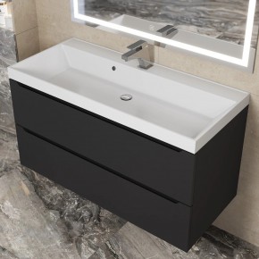Тумба под раковину Uperwood Tanos 100 см, подвесная, черная матовая в Миассе - miass.ok-mebel.com | фото