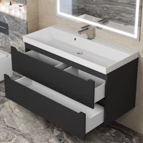 Тумба под раковину Uperwood Tanos 100 см, подвесная, черная матовая в Миассе - miass.ok-mebel.com | фото 10