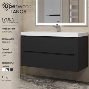Тумба под раковину Uperwood Tanos 100 см, подвесная, черная матовая в Миассе - miass.ok-mebel.com | фото 3