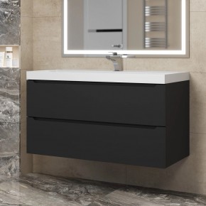 Тумба под раковину Uperwood Tanos 100 см, подвесная, черная матовая в Миассе - miass.ok-mebel.com | фото 8
