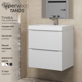 Тумба под раковину Uperwood Tanos 50 см, подвесная, белая матовая в Миассе - miass.ok-mebel.com | фото 6